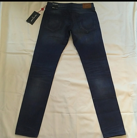 NWT True Religion Rocco Button Fly Relaxed Skinny
